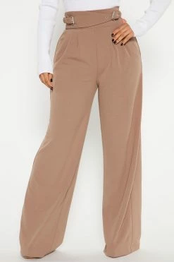 Fashion Nova City Night Wide Flare Pant - Taupe