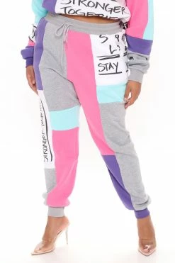 Fashion Nova Written With Love Sweatpants - Purple Combo