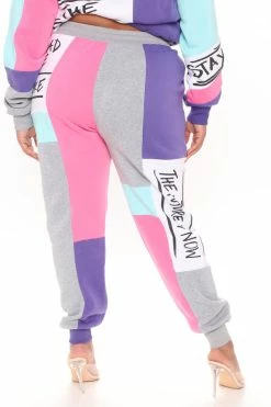 Fashion Nova Written With Love Sweatpants - Purple Combo