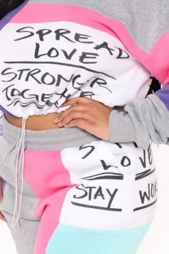 Fashion Nova Written With Love Sweatpants - Purple Combo