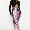 Fashion Nova Lips Are Sealed Ruched Maxi Skirt - Pink Skirts & Skorts