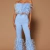 Fashion Nova Pants Cici Feather Pant - Light Blue