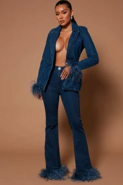 Fashion Nova Tali Denim Pant - Dark Wash