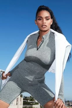 Fashion Nova Shorts No FN Limits Active Biker Short In Infinity Seamless - Charcoal