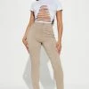 Fashion Nova Everyday Girl Skinny Pant - Khaki Pants