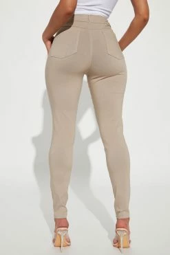 Fashion Nova Everyday Girl Skinny Pant - Khaki Pants