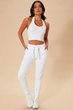 Fashion Nova Relaxed Vibe Joggers - White Pants