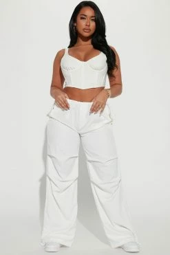 Fashion Nova Pants Guilty Pleasure Parachute Pant - White