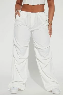 Fashion Nova Pants Guilty Pleasure Parachute Pant - White