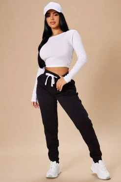 Fashion Nova Relaxed Vibe Joggers - Black Pants