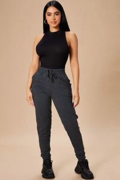 Fashion Nova Latest And Greatest French Terry Jogger - Charcoal