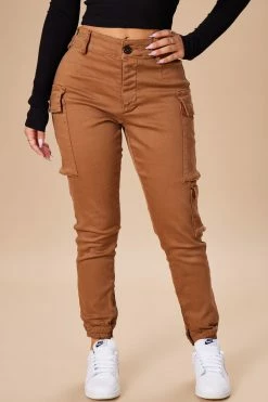 Fashion Nova Kalley Cargo Pants - Tan