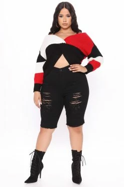 Hot Sale ⌛ Fashion Nova Dirty Little Secret Distressed Bermuda Shorts - Black 😍 14 Fashion Nova Dirty Little Secret Distressed Bermuda Shorts - Black
