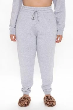 Fashion Nova Pants Look Again Joggers - Heather Grey