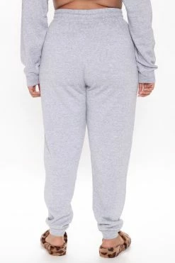 Fashion Nova Pants Look Again Joggers - Heather Grey