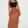 Fashion Nova Tell You What I Want Maxi Skirt - Mocha Skirts & Skorts