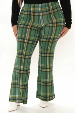 Fashion Nova Checkin' It Twice Flare Pant - Hunter Pants