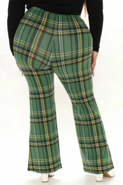 Fashion Nova Checkin' It Twice Flare Pant - Hunter Pants