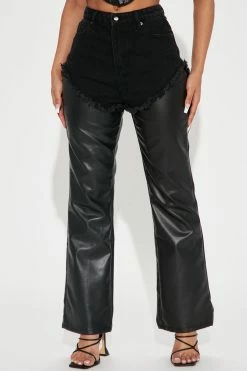 Fashion Nova Petite Just In Time Faux Leather Pant 30 - Black Pants