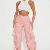 Fashion Nova Cruise Control Contrast Stitch Cargo Pants - Pink