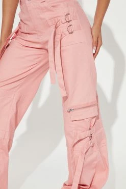 Fashion Nova Cruise Control Contrast Stitch Cargo Pants - Pink