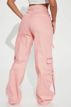 Fashion Nova Cruise Control Contrast Stitch Cargo Pants - Pink
