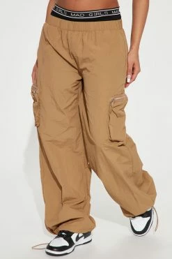 Fashion Nova Living In Sin Low Rise Cargo Jogger - Taupe/combo