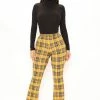 Fashion Nova Checkin' It Twice Flare Pant - Yellow/combo