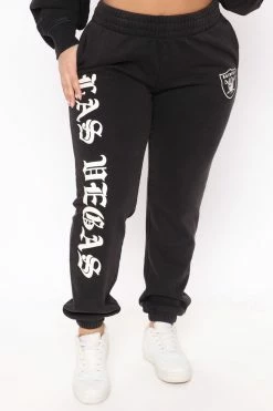 Fashion Nova NFL Raiders Washed Sweatpant - Black