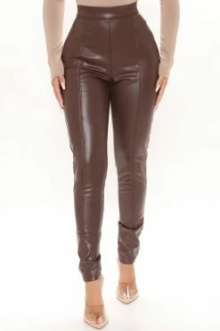 Best Pirce ⭐ Fashion Nova Treat Me Well Faux Leather Leggings - Chocolate ✨ 12 Fashion Nova Treat Me Well Faux Leather Leggings - Chocolate