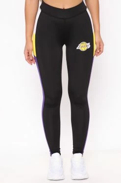 Fashion Nova NBA Money Shot Lakers Legging - Black/combo Leggings