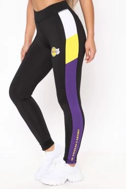 Fashion Nova NBA Money Shot Lakers Legging - Black/combo Leggings