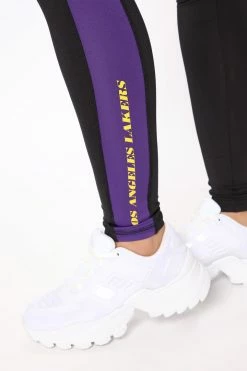 Fashion Nova NBA Money Shot Lakers Legging - Black/combo Leggings