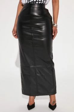 Fashion Nova Skirts & Skorts Farrow Faux Leather Maxi Skirt - Black