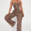 Fashion Nova Girl Crush Parachute Pant - Brown