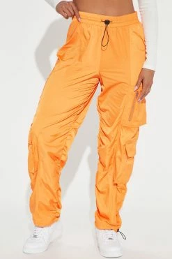 Fashion Nova Lights Camera Action Cargo Parachute Joggers - Orange