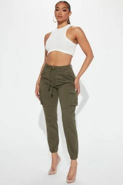 Fashion Nova Victoria Cargo Pants - Olive