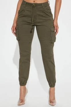 Fashion Nova Victoria Cargo Pants - Olive
