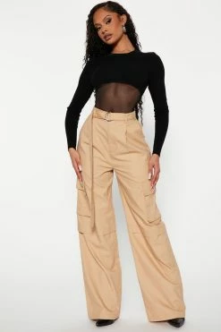 Fashion Nova Eye To Eye Cargo Pant - Khaki Pants