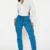 Fashion Nova Victoria Cargo Pants - Teal