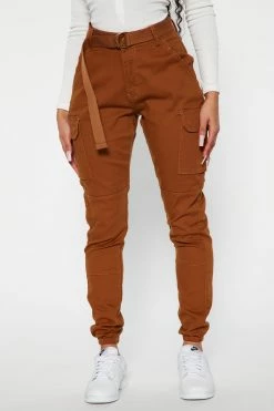 Fashion Nova Cadet Khloe Oversized Cargo Pants - Cognac