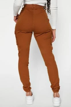 Fashion Nova Cadet Khloe Oversized Cargo Pants - Cognac