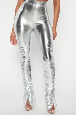 Promo π Fashion Nova Heat Wave Faux Leather Stacked Pants - Silver π 10 Fashion Nova Heat Wave Faux Leather Stacked Pants - Silver