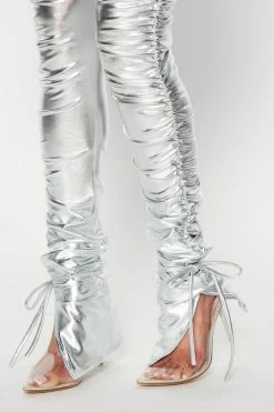 Promo π Fashion Nova Heat Wave Faux Leather Stacked Pants - Silver π 11 Fashion Nova Heat Wave Faux Leather Stacked Pants - Silver