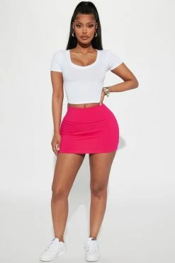 Fashion Nova Sweet Like Cinnamon Micro Mini Skirt - Fuchsia Skirts & Skorts