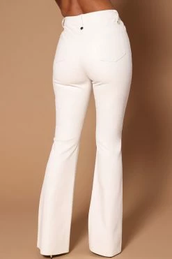 Fashion Nova Lace Up Vegan Leather Pant - White Pants