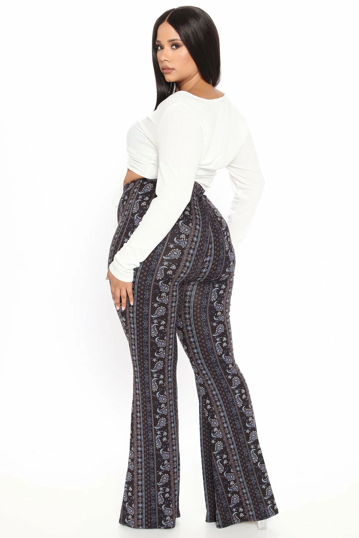 Fashion Nova Astrid Flare Pants - Black/combo