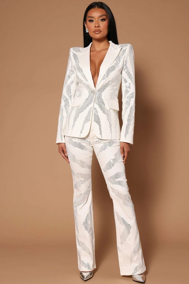 Coupon โค๏ธ Fashion Nova Gina Embellished Wide Leg Pant - White Pants ๐ 3 Fashion Nova Gina Embellished Wide Leg Pant - White Pants