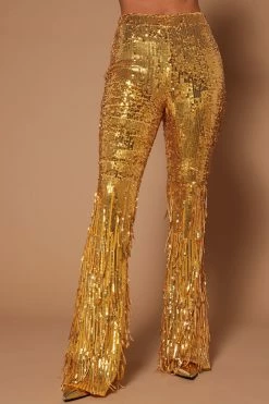 Fashion Nova Cher Sequin Pant - Gold