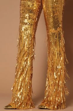Fashion Nova Cher Sequin Pant - Gold